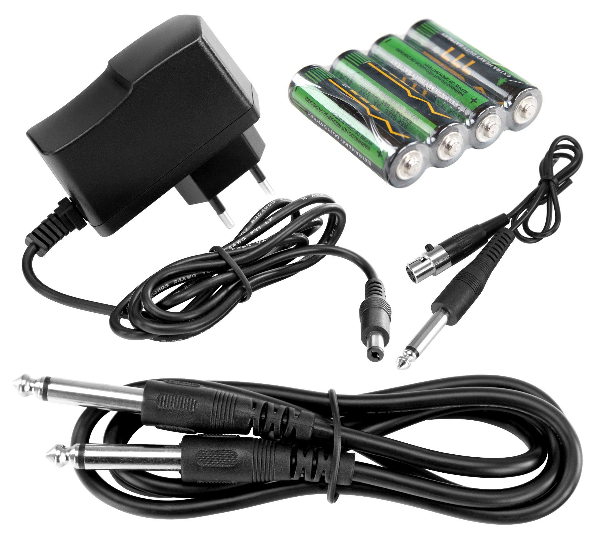 McGrey UHF-2V2H Quad Funkmikrofon Set (4-Kanal UHF-Empfänger, 2 dynamischen Handmikrofone, 2 kompakte Funk-Taschensender mit Gürtelclip, 2 Headsets, Reichweite 50 Meter, Betriebsdauer ca. 8 Stunden)