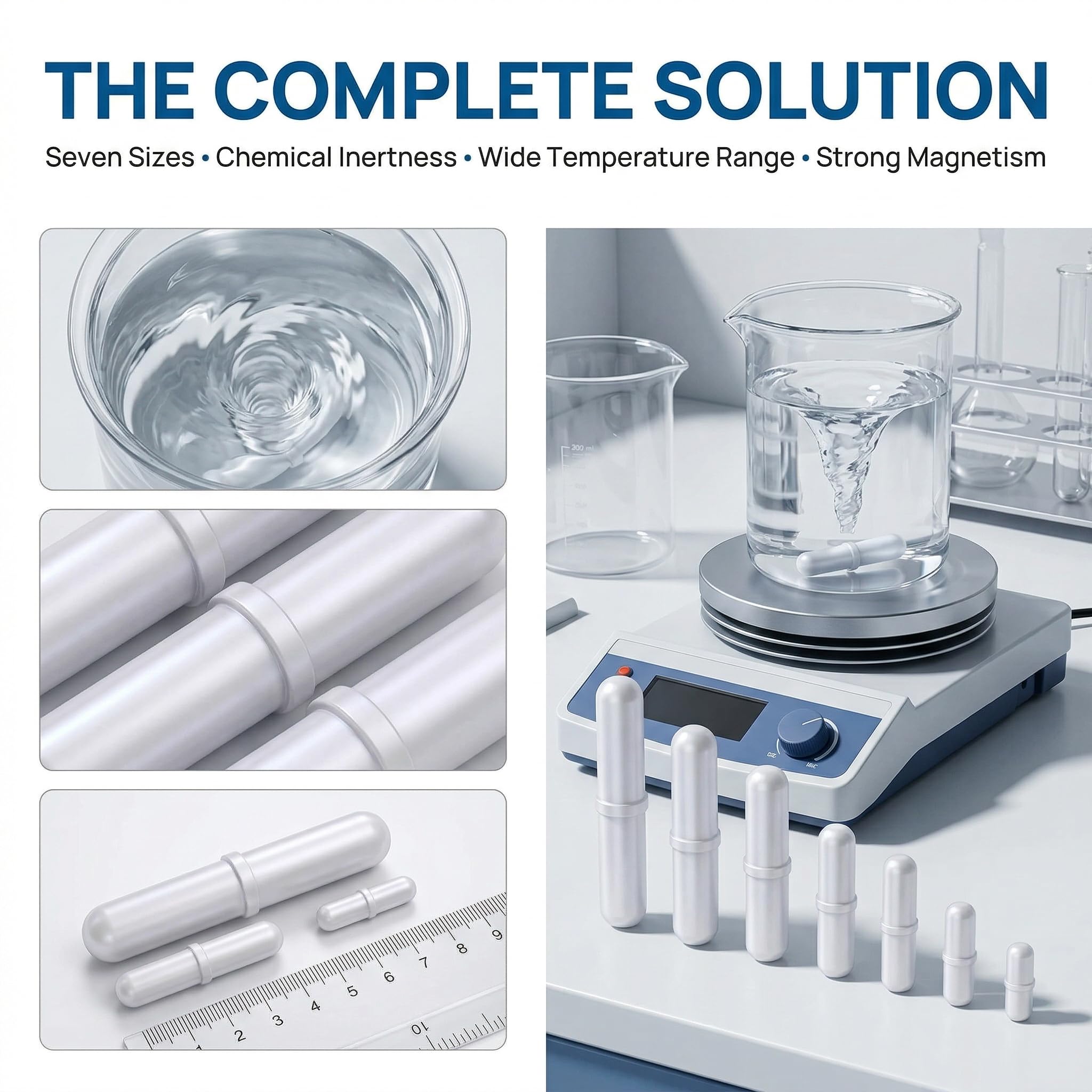 Magnetic Stir Bar Set - 7pcs PTFE Lab Stirrer -3
