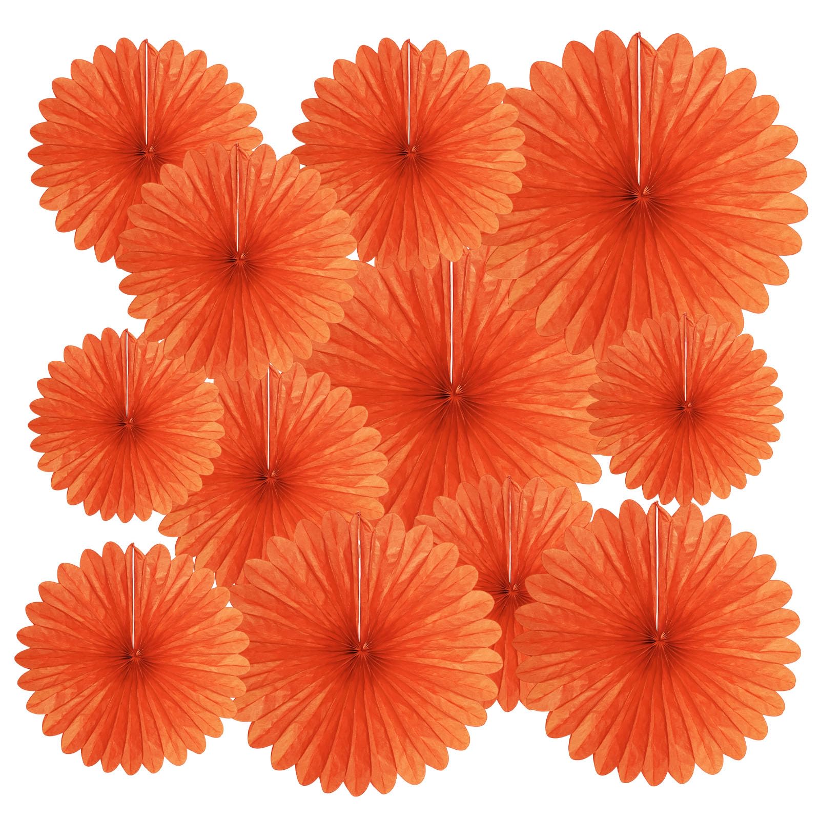20 Pcs Orange Hanging Paper Fan, Hanging Honeycomb Round Paper Fans for Weddings, Birthdays, Christmas, Baby Showers, Classroom, Events Ceiling Party Supplies Decorations