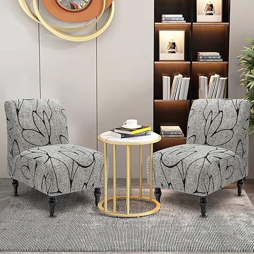 Miniatura 5 de Liykimt Funda para silla sin brazos, tela elástica de elastano extraíble para silla sin brazos, para silla sin brazos, fundas protectoras para