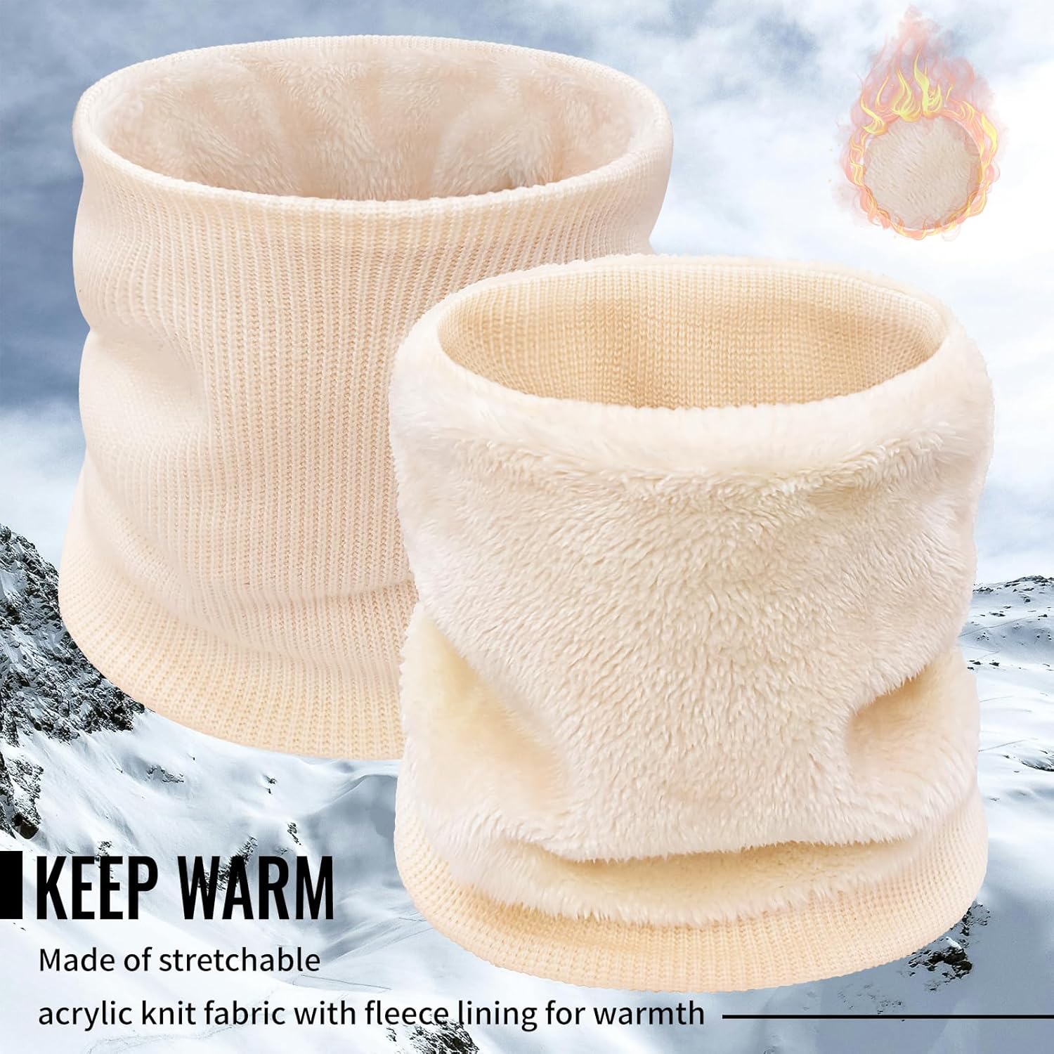 3 Pack Neck Warmer Gaiters for Men Women Windproof Warm Thermal Fleece Face Ski Mask Winter Scarf for Cold Weather - Image 2