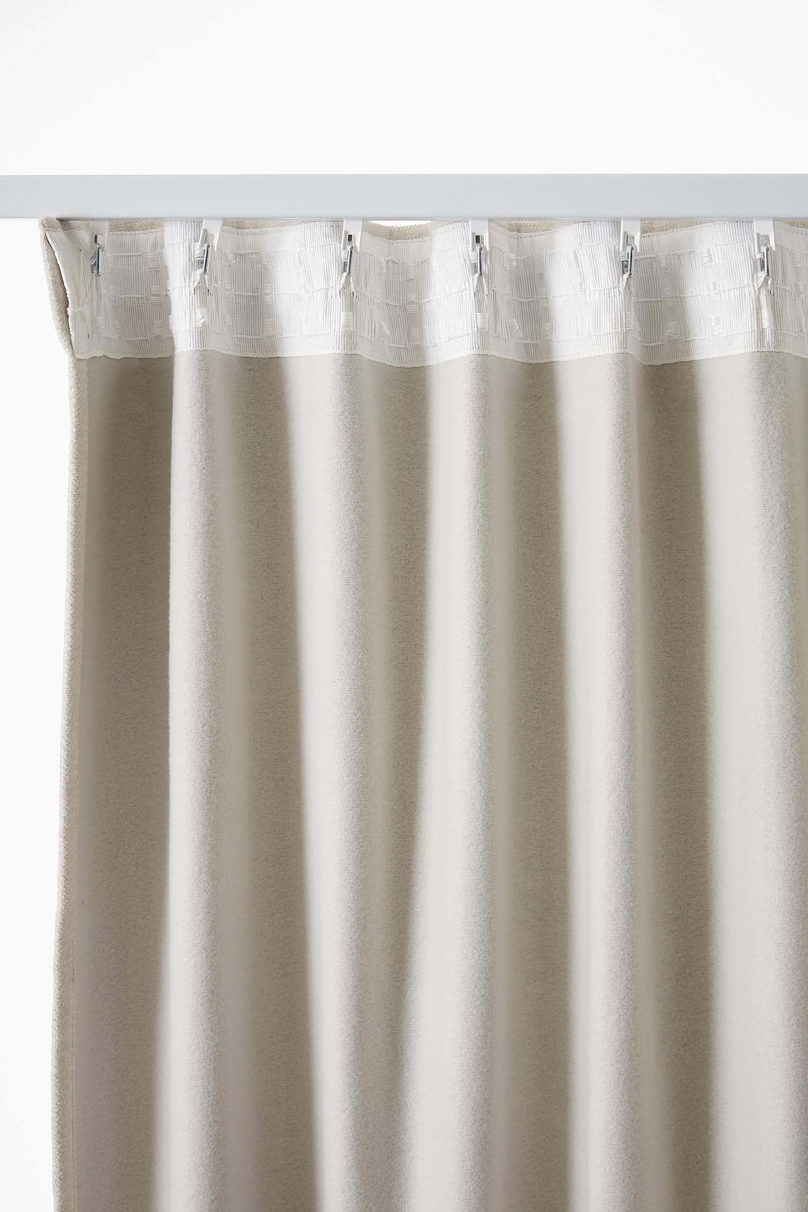 Lot de 2 Rideaux occultant phonique et Thermique doublé Polaire Galon fronceur Bjorn 100% Opaque Le Fil d'Ariane (Pampa)