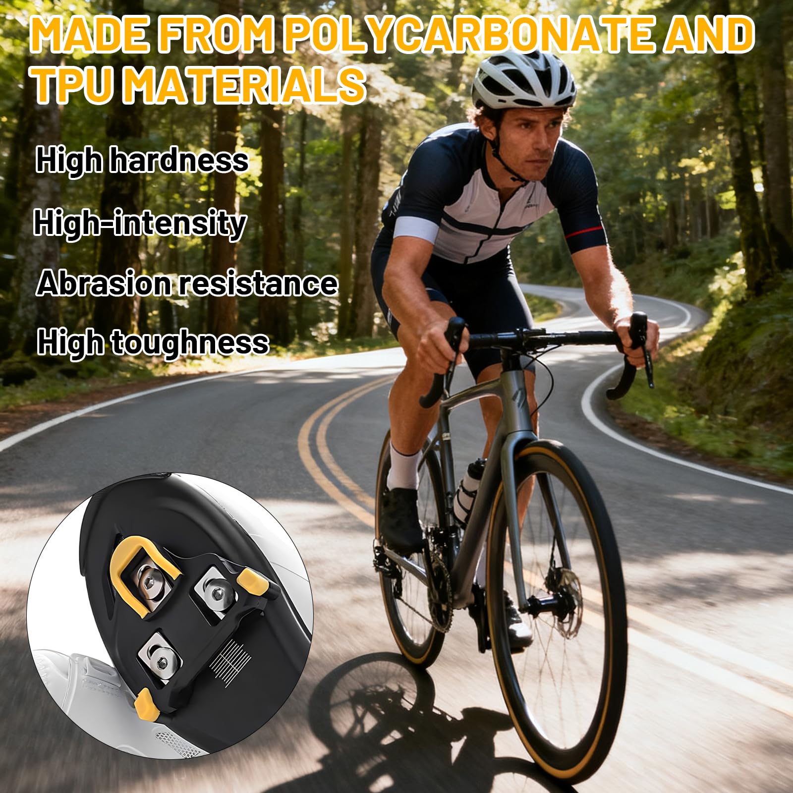 Cuñas de Pedal Bicicleta 1 par compatibles SPD-SL, cuñas para Zapatillas Ciclismo 3 Orificios, Resistentes Antideslizantes para Carretera montaña