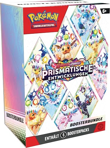 Pokémon Trading Card Game: Crimson & Purple Booster Bundle - Prismatic Evolutions (6 Booster Packs)
