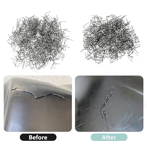 Miniatura 3 de JMIATRY 2000 piezas de plástico de soldadura caliente grapas de acero inoxidable 0.031 in 0.024 in soldador de plástico grapas forma de onda kit de