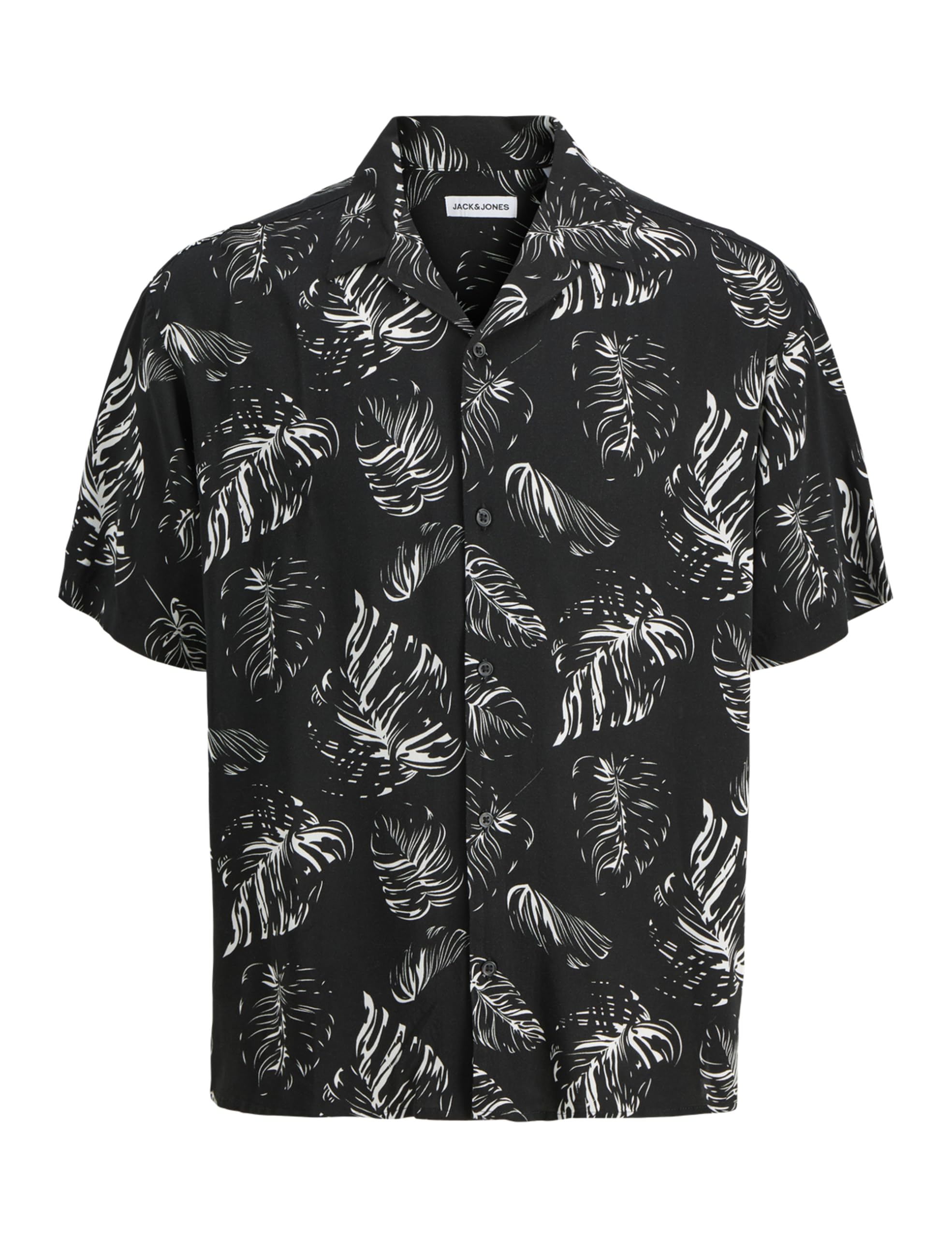 JACK & JONES Jjrox AOP Resort Shirt SS, Black, S