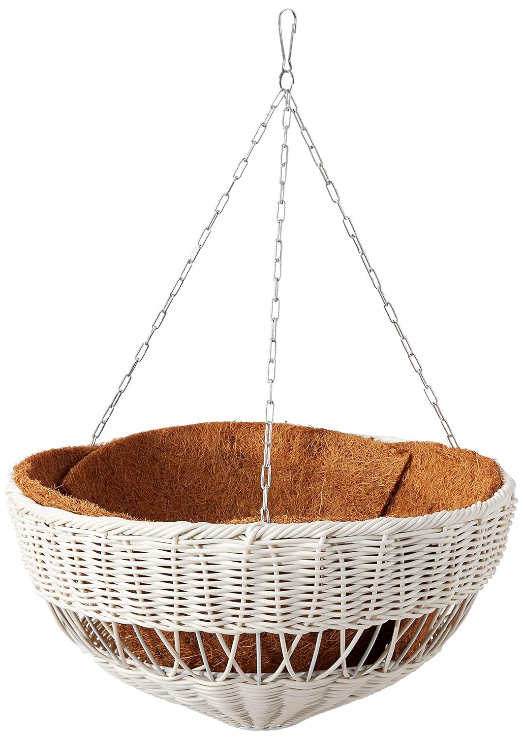 DMC Products 17Inch Resin Wicker Hanging Basket with Chain Hanger