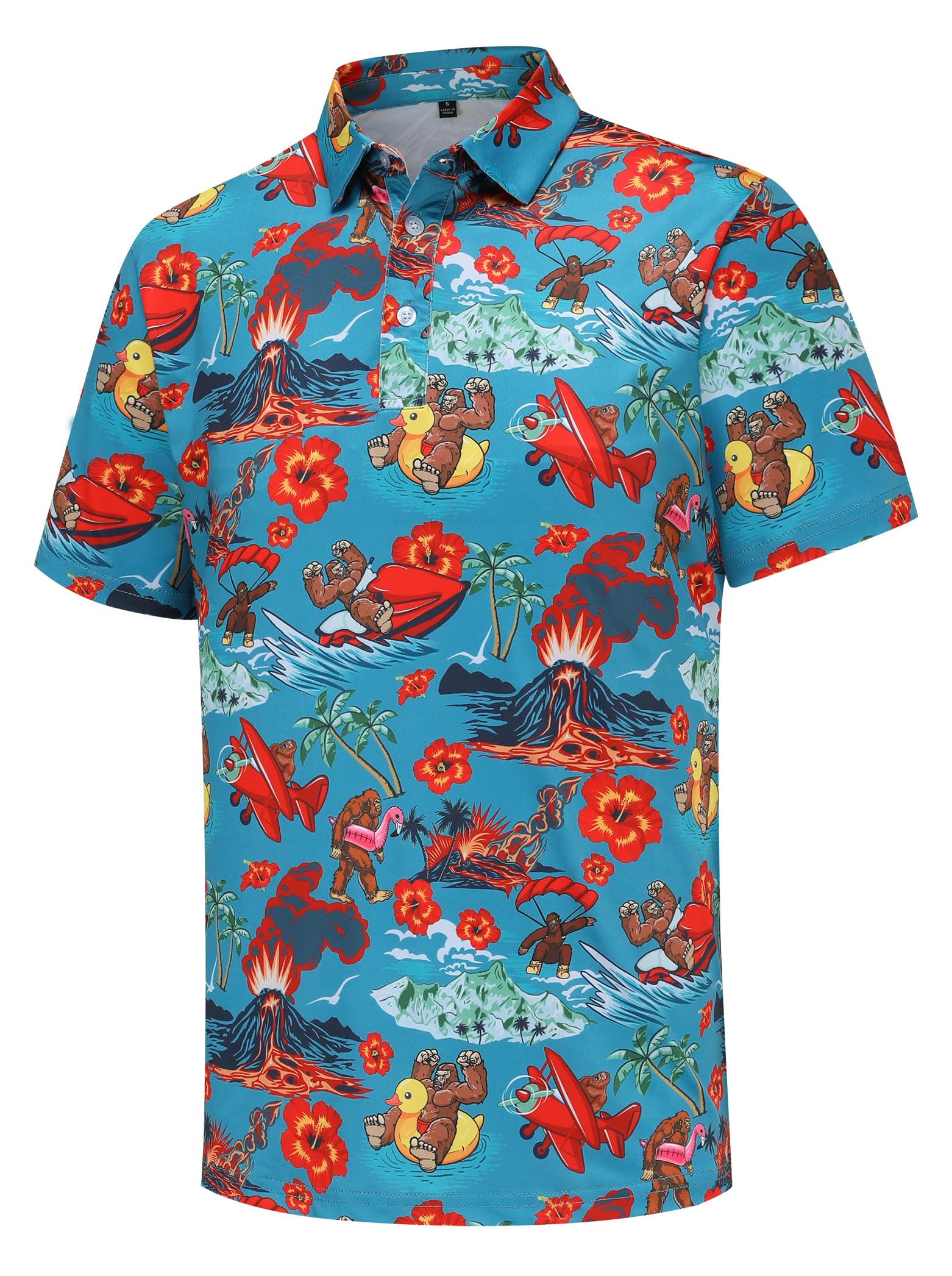 Golf Shirts for Men Short Sleeve Performance Moisture Wicking Dry Fit Funny Golf Polo Shirts for Men