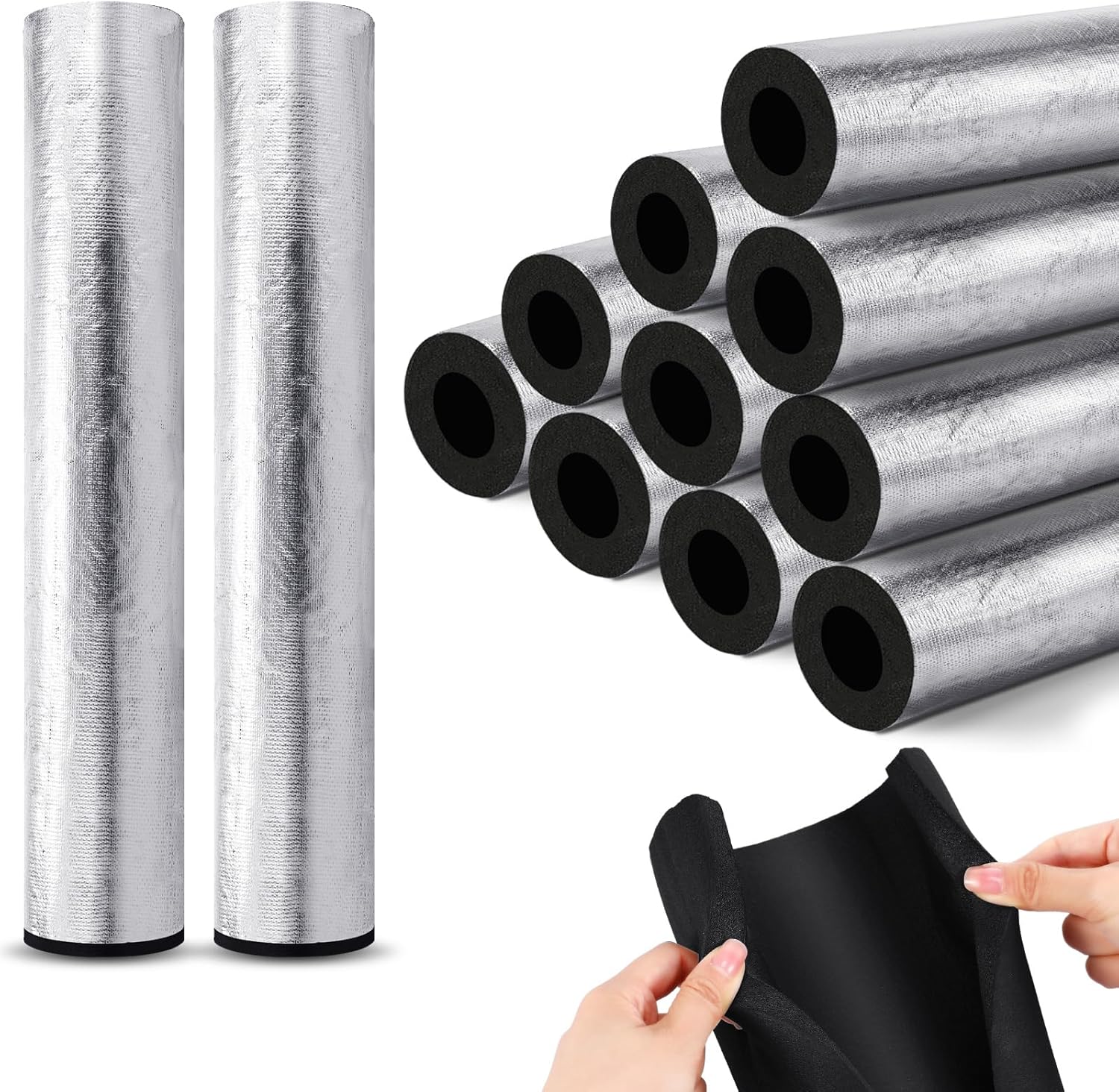 Barydat 12 Pcs Pipe Insulation Foam Tubes Pipe Wrap Insulation Water Pipe Insulation Foam Pipe Insulation Pipe Wrap Insulation Outdoor Pipe Insulation Cover Pipe Covers for Outside(1.34 Inch)