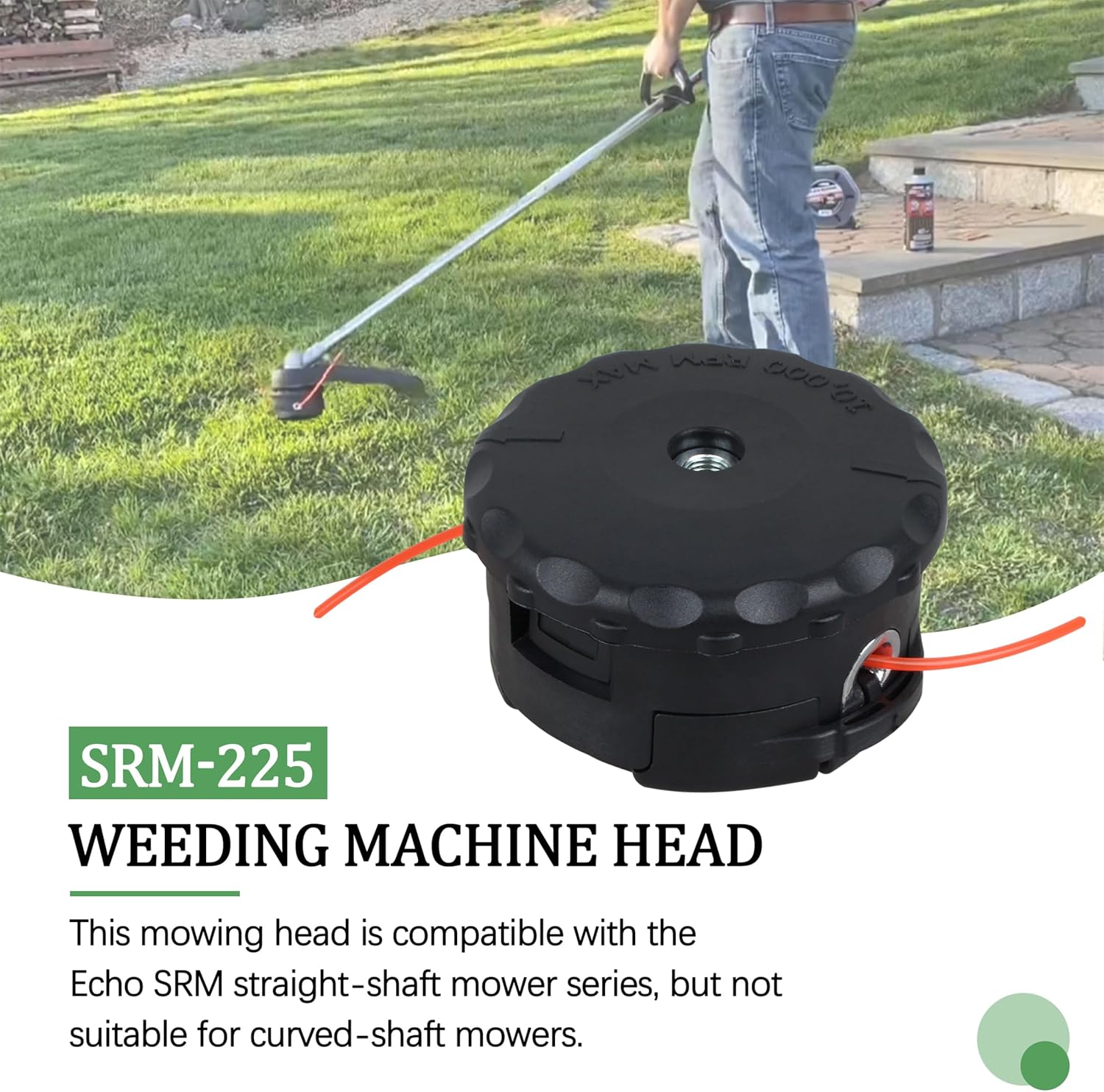 SRM-225 String Trimmer Head for Echo Weed Eater Head - Speed Feed 400 Trimmer Head Fits Most Echo SRM Straight Axle Trimmer - Replace 99944200907 thumbnail
