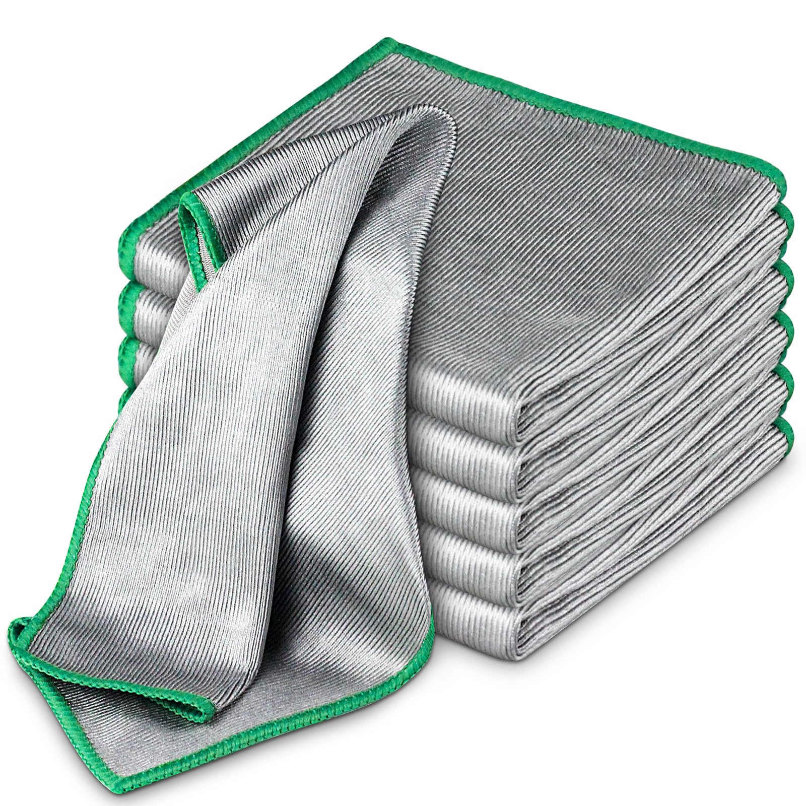 Airlab 6x Magische Glazen Poetsdoek, Dubbelzijdige Pluisvrije Microvezel Schoonmaakdoeken voor het Polijsten van Wijnglas, Ramen en Spiegels, Streeploze Vaatdoeken Keukentheedoeken, 30 x 30 cm