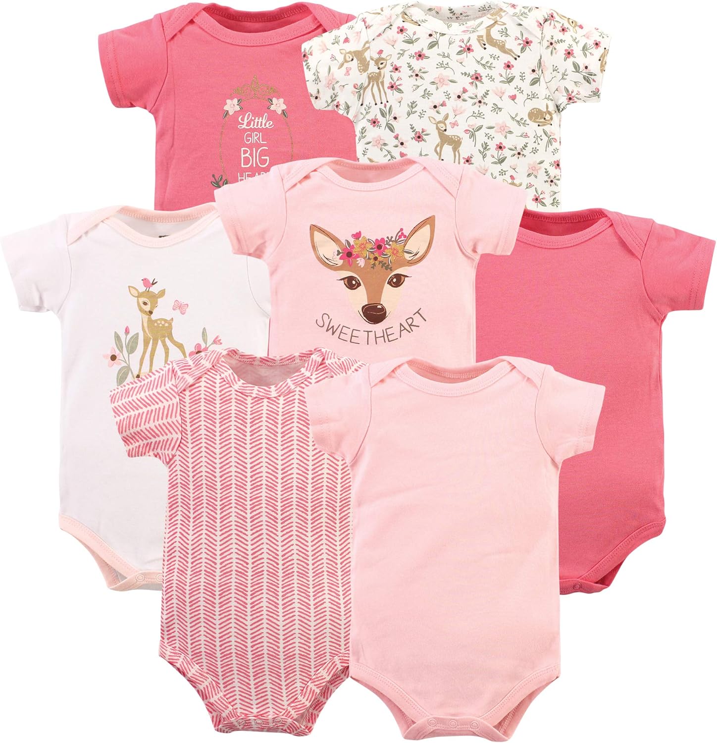Hudson Baby Baby Girls' Cotton Bodysuits 7-pack