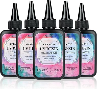 Upgraded Crystal Clear Hard UV Resin Kit - Fast Curing for Jewelry Making, Molds, DIY Craft