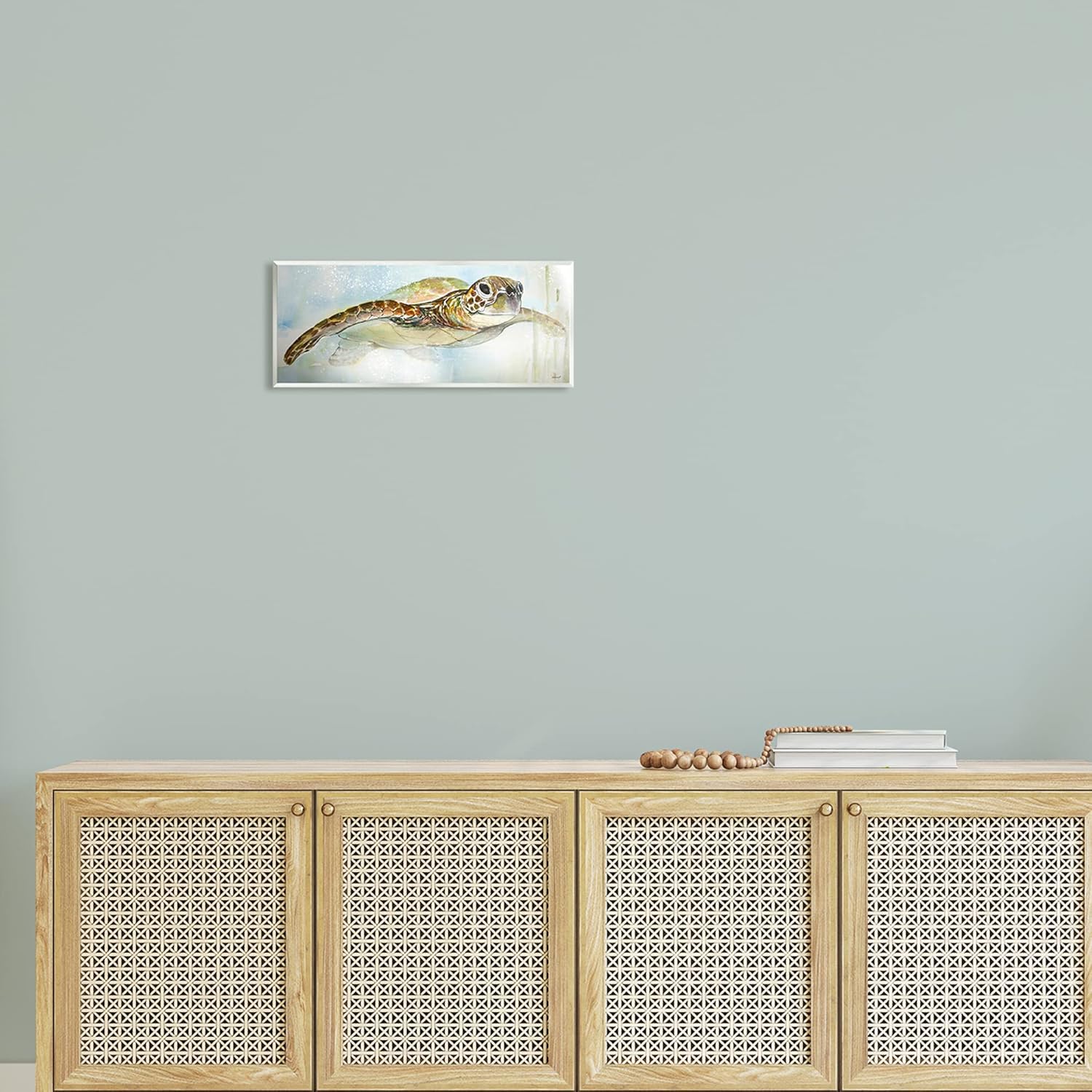 Stupell Industries Peaceful Sea Turtle Swimming Wood Wall Art, Design by Diannart