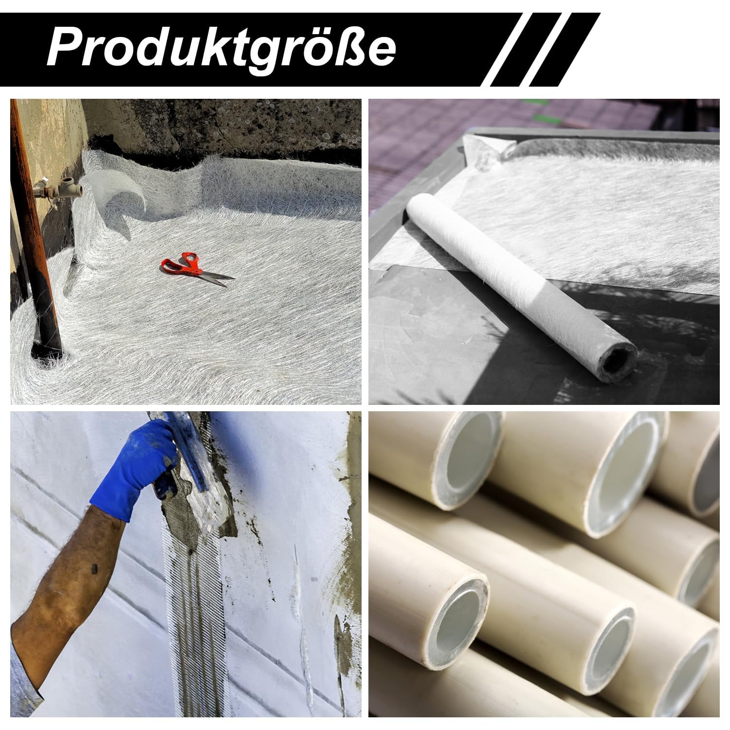 Fiberglasgewebe 450g/m² Glasfasermatte Fiberglas 1 * 10M Teppich aus Fiberglas for Epoxy Resin and Polyester Resin Glasgewebe Glasfaser für Reparatur Boot Pool Wanne Autos Dächer