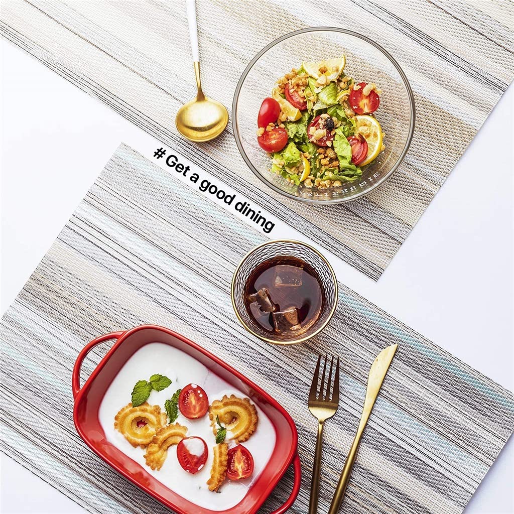 Manteles Individuales Fácil de Limpiar Mantel Individual de plástico Lavable para Mesa de Cocina Manteles Resistentes al Calor 30X45cm Un Juego de 4 (Color : Beige, Size : 8 PCS) HGCHH