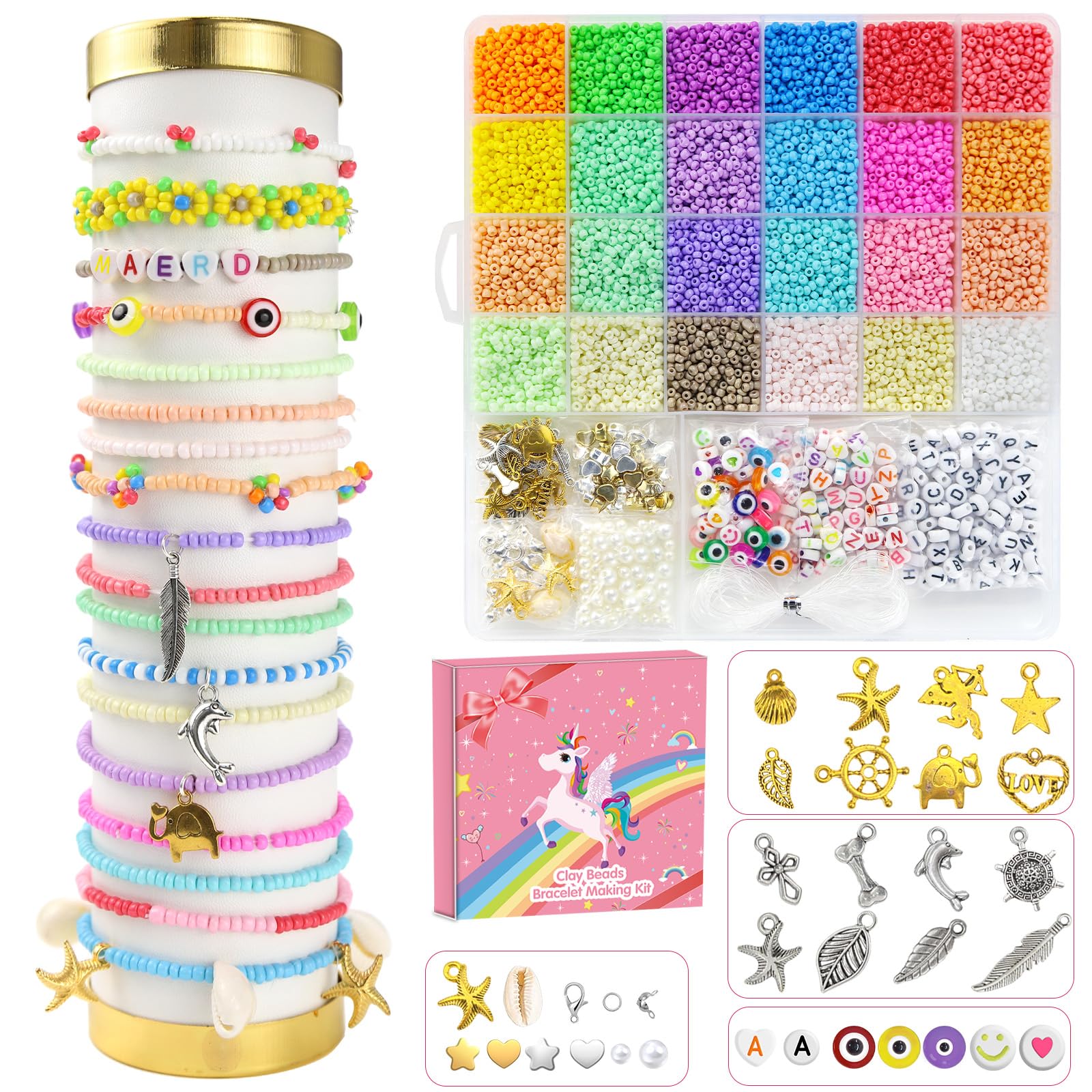 2300 Stück Perlen Set Für DIY Armbänder – Bunte Polymer Clay Beads Für Kinder, Basteln & Schmuck Selber Machen