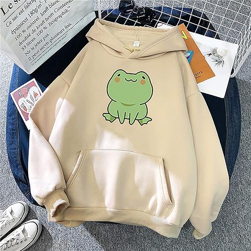 Miniatura 2 de Attine Linda sudadera con capucha de rana para mujeres, adolescentes y niñas, sudadera de manga larga con estampado de rana Kawaii con bolsillo