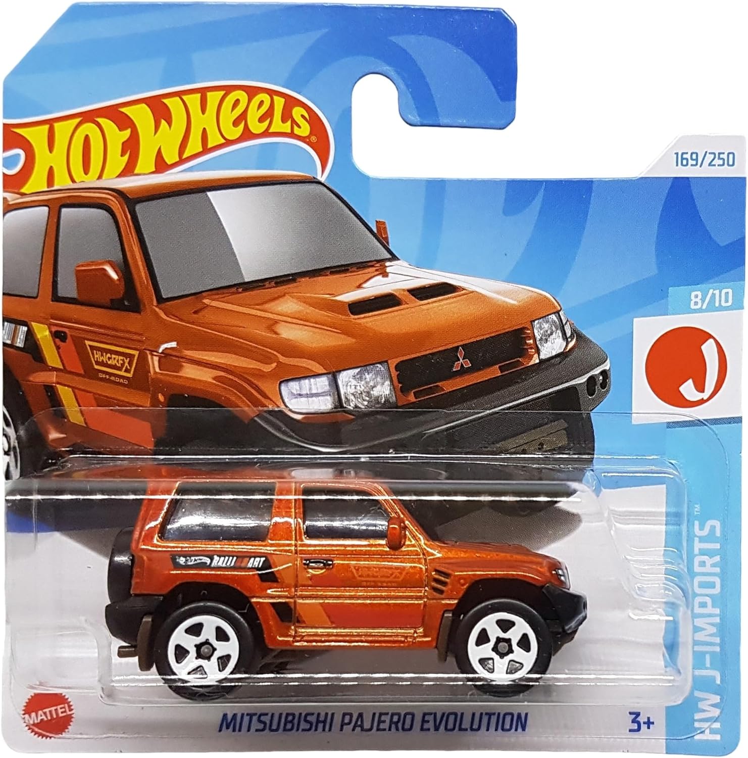 Hot Wheels - Mitsubishi Pajero Evolution - HW J-Imports 8/10 - HTC45 - Short Card - Ralliart - Orange Metallic - Mattel 2024-1:64