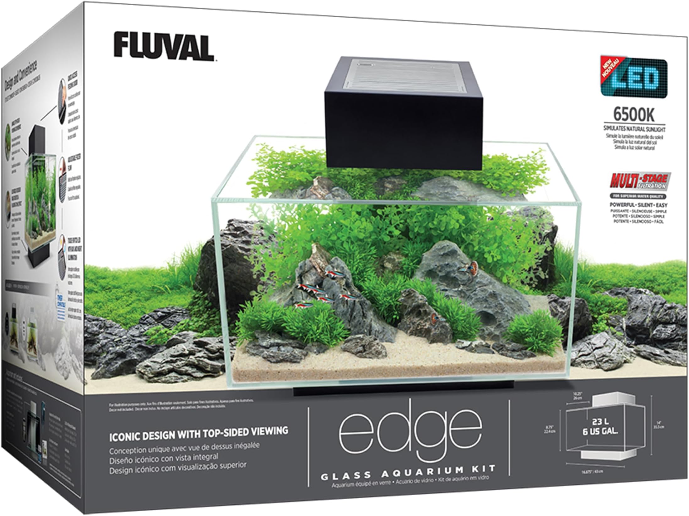 Fluval Edge 2.0 23L Aquarium Gloss Black