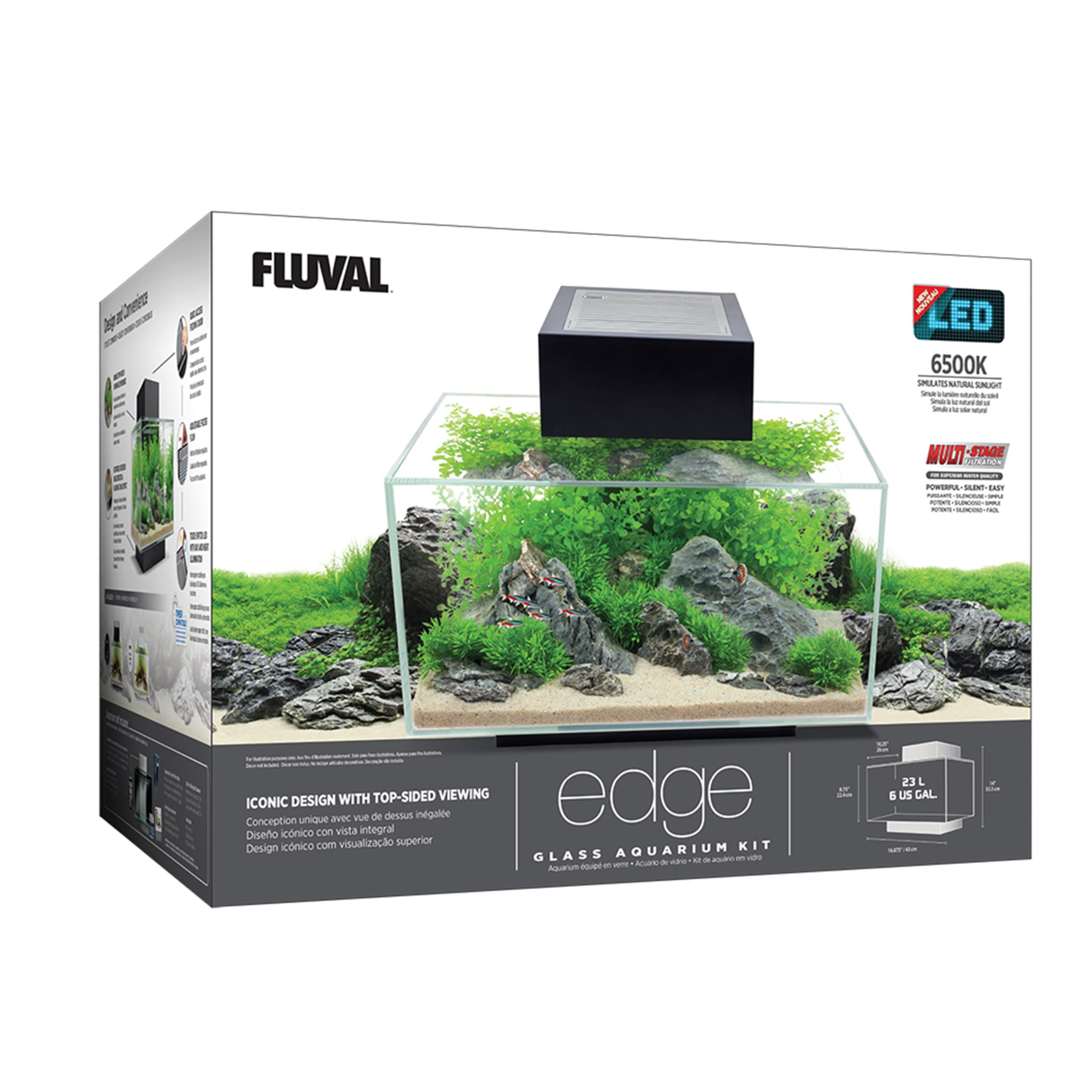 Fluval 15034 Set Acquario Edge, L, 23 litri, Nero