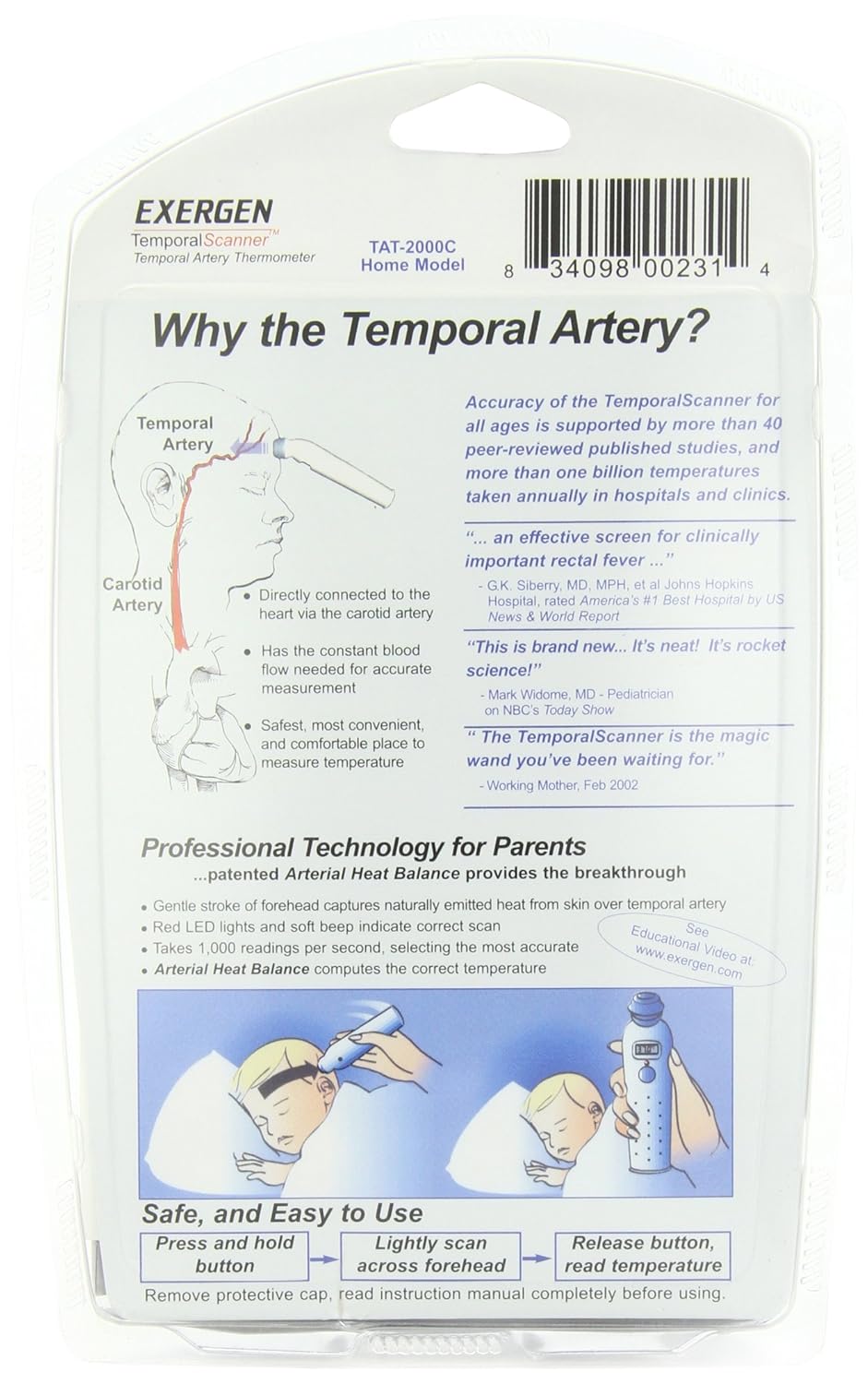 Exergen Thermometer, Temporal Scanner 1 thermometer image 2 of 3 B008FC870U