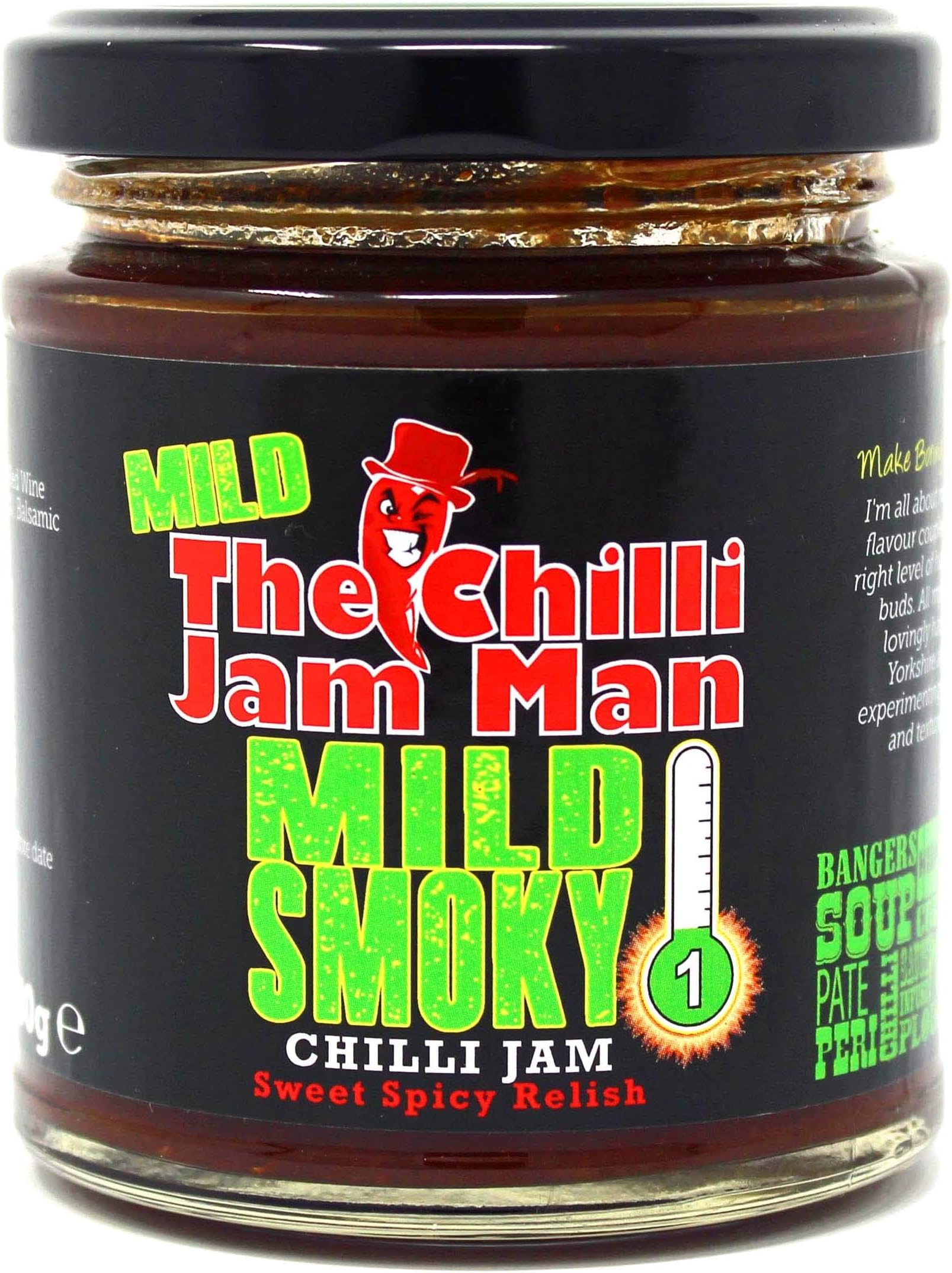 The Chilli Jam Man Heat-1 Smokey Chilli Jam Jar 200 g