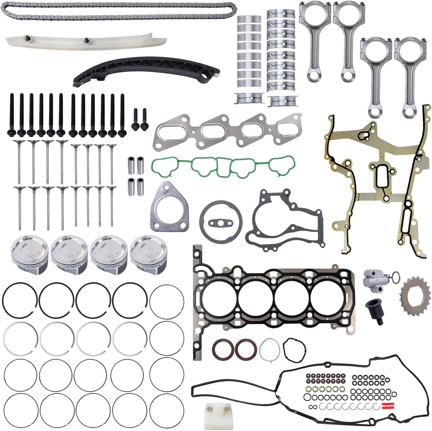 munirater Engine Pistons Overhaul Kit Con Rods Replacement for Cruze 1.4L 2011-2015