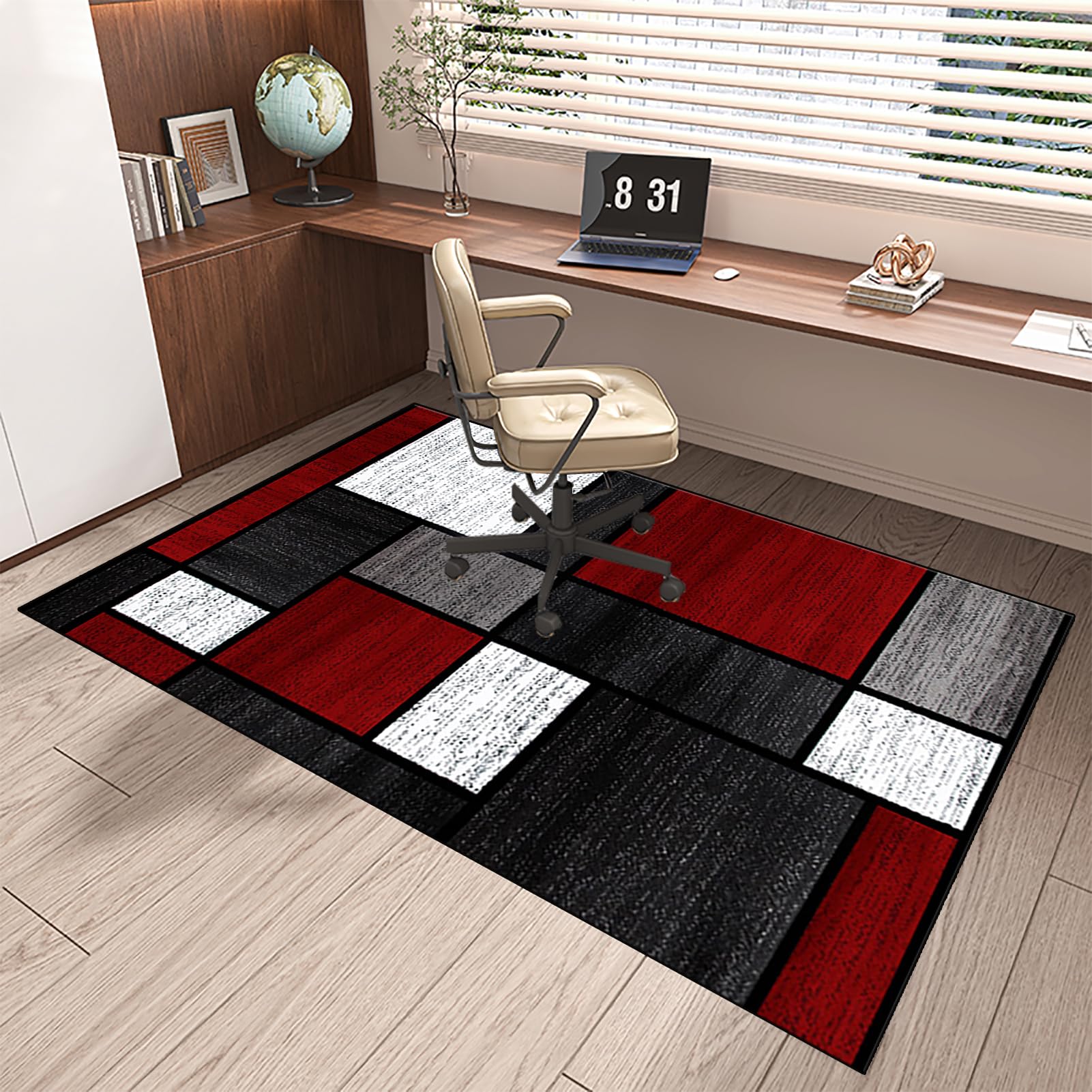 MXOUAJ Office Chair Mat for Carpet Floors Non-slip Gaming Chair Mat for Carpet & Wooden Floors Carpet Protector Chair Mat Easy to Clean Floor Protection Mat for Hard Floors 180 x 230 cm