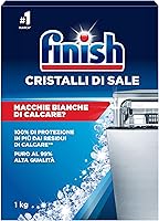 Finish Cristalli di Sale, 1 kg di Sale per Lavastoviglie, Additivo Lavastovigle contro l'Accumulo di Calcare