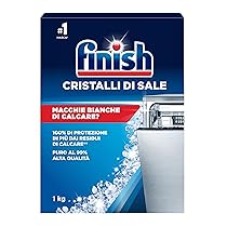 Finish Cristalli di Sale, 1 kg di Sale per Lavastoviglie, Additivo Lavastovigle contro l’Accumulo di Calcare