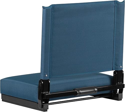 Miniatura 8 de Flash Furniture Asientos portátiles para estadio para gradas o bancos, sillas de estadio acolchadas plegables con asa, paquete de 2, capacidad de