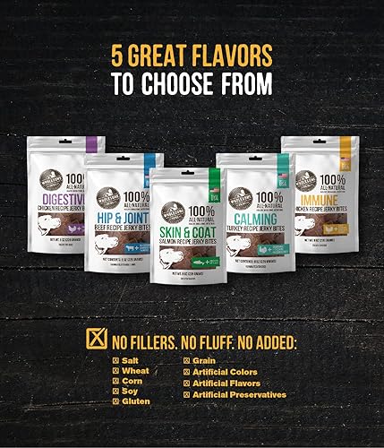 Miniatura 8 de Wholesome Pride Receta de pollo funcional para perros de apoyo inmunológico Jerky Bites Golosinas para perros - 8 oz