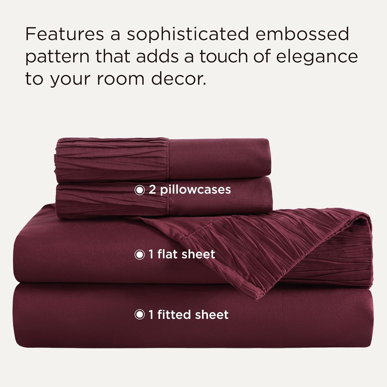 Bedsure King Size Sheets Set - 4 Pieces Soft King Sheets - Breathable & Cooling - Hotel Luxury - Easy Care Polyester Microfiber Bedding for Women, Men, Red - Image 2