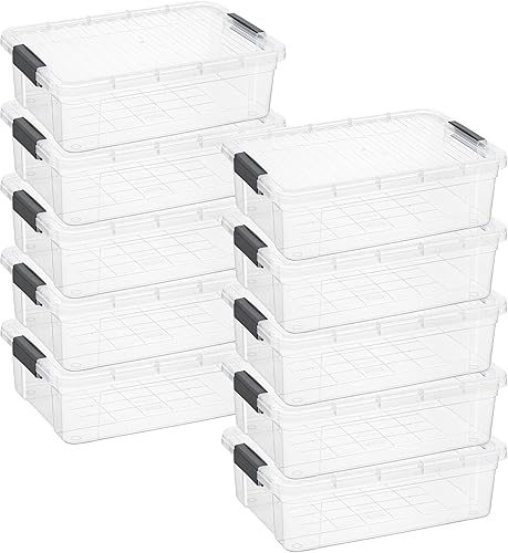 Miniatura 56 de Superio Cajas de almacenamiento transparentes con tapas, contenedores de plástico de 8.75 cuartos de galón para organizar, cajas apilables, sin BPA,