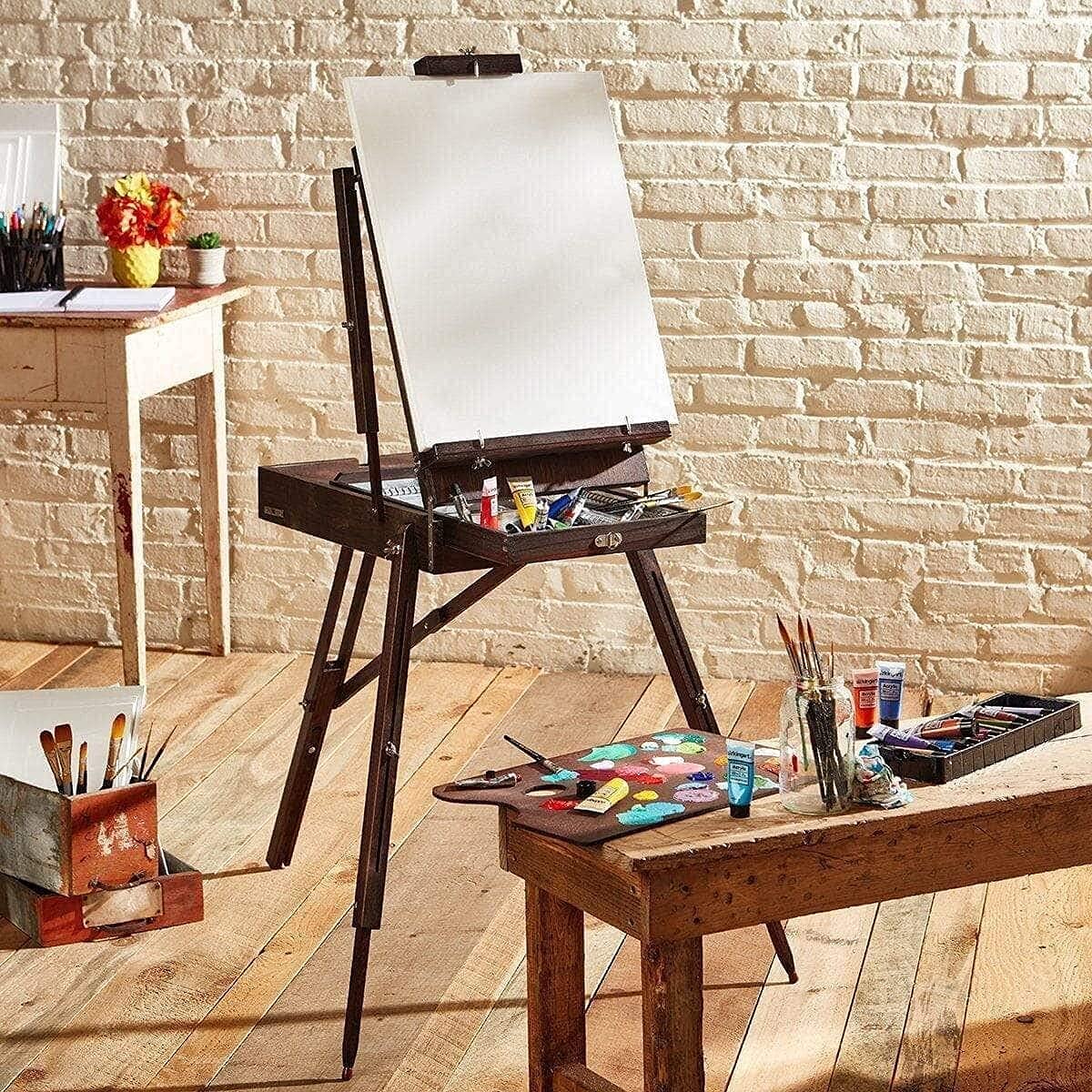 Caja de pintura Tipo de barra de plomo Caja de pintura al óleo Bocetos portátiles Beech Oleo de madera Caja de pintura al óleo portátil Caja de pintura al óleo Caja de caballete Estudiante Estudiante