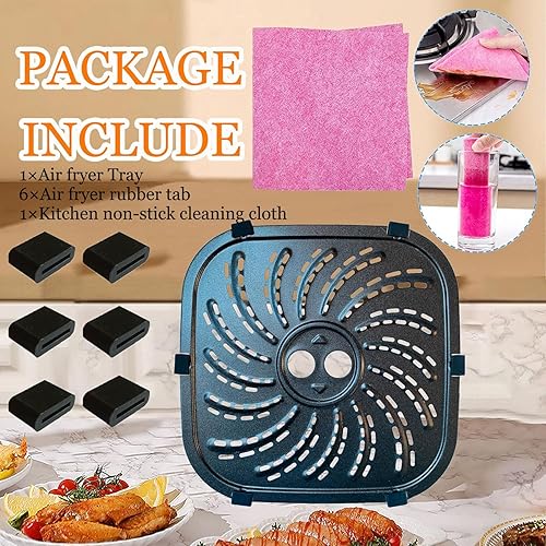 Miniatura 7 de Bandeja de freidora de aire de 8 cuartos para freidora de aire PowerXL Vortex Pro Plus, revestimiento antiadherente de doble capa mejorada, parrilla