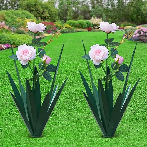 Escultura rústica de tequila grande, decoración del hogar, estatua de metal pintada a mano de agave para jardín, adornos de césped al aire libre (2