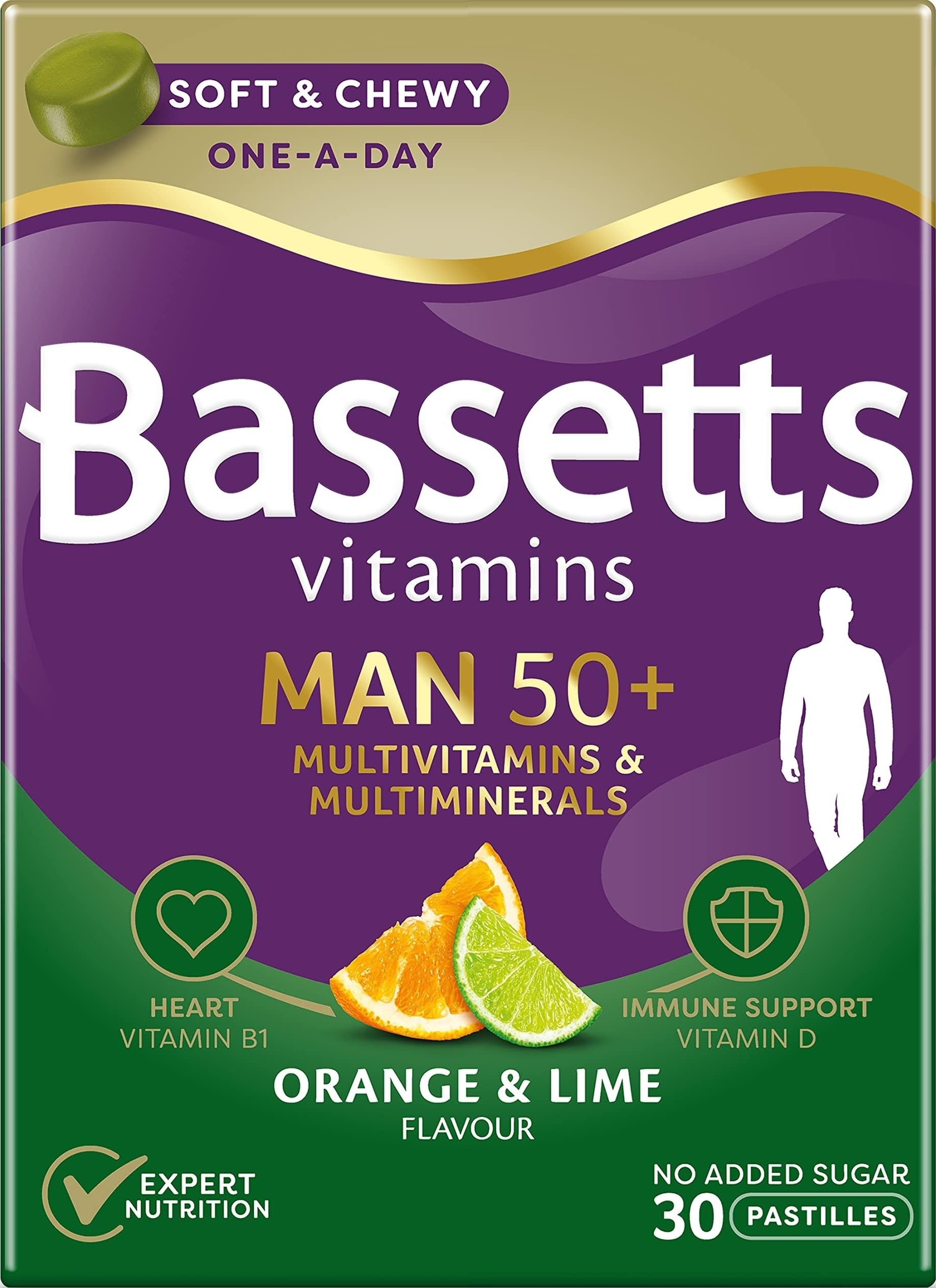 Bassetts Vitamins Man 50 Multivitamins & Multiminerals Orange & Lime Flavour 30