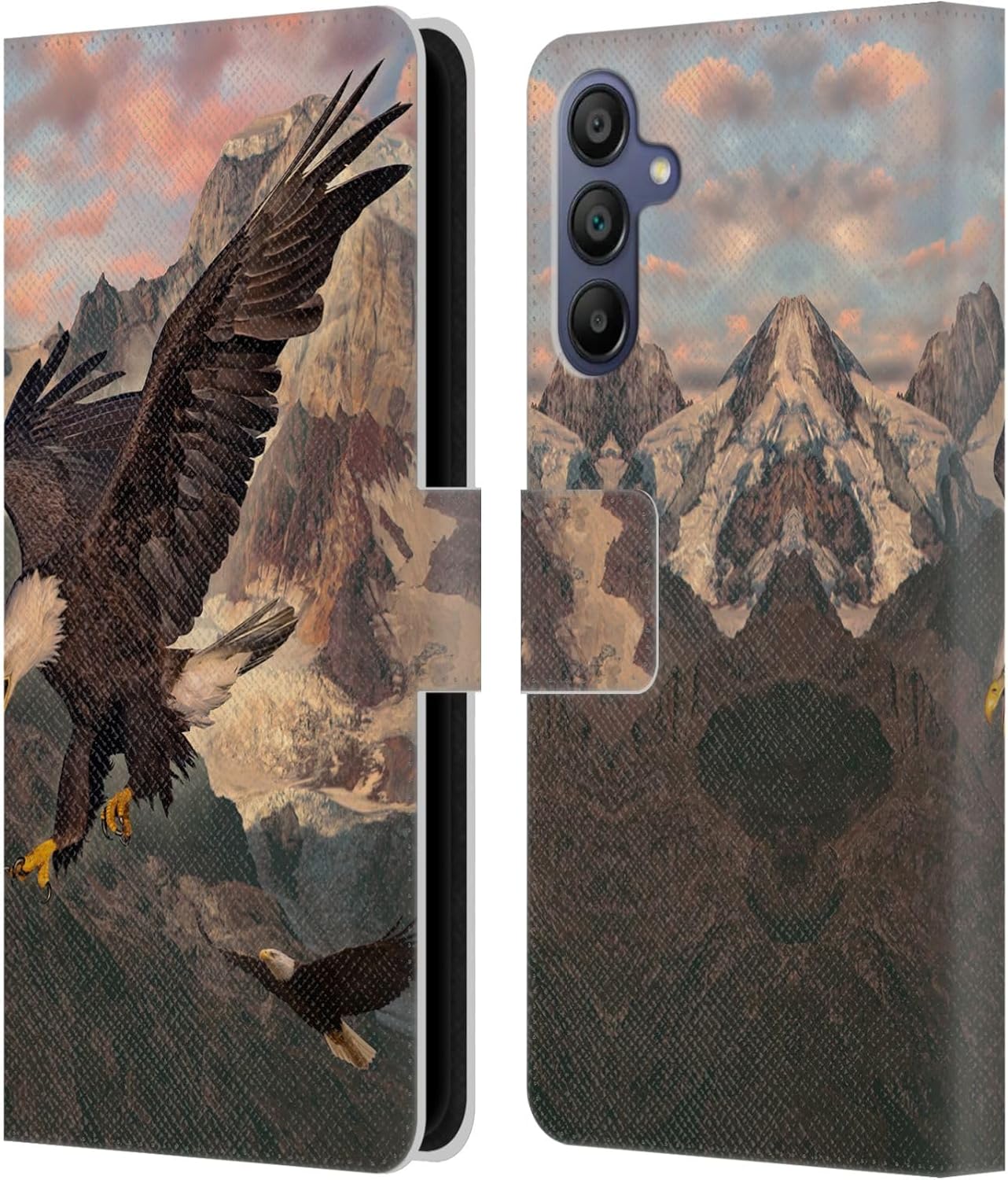 Head Case Designs Officially Licensed Vincent HIE Tigers in Sunset Key Art Leather Wallet Case Compatible with Samsung Galaxy A15