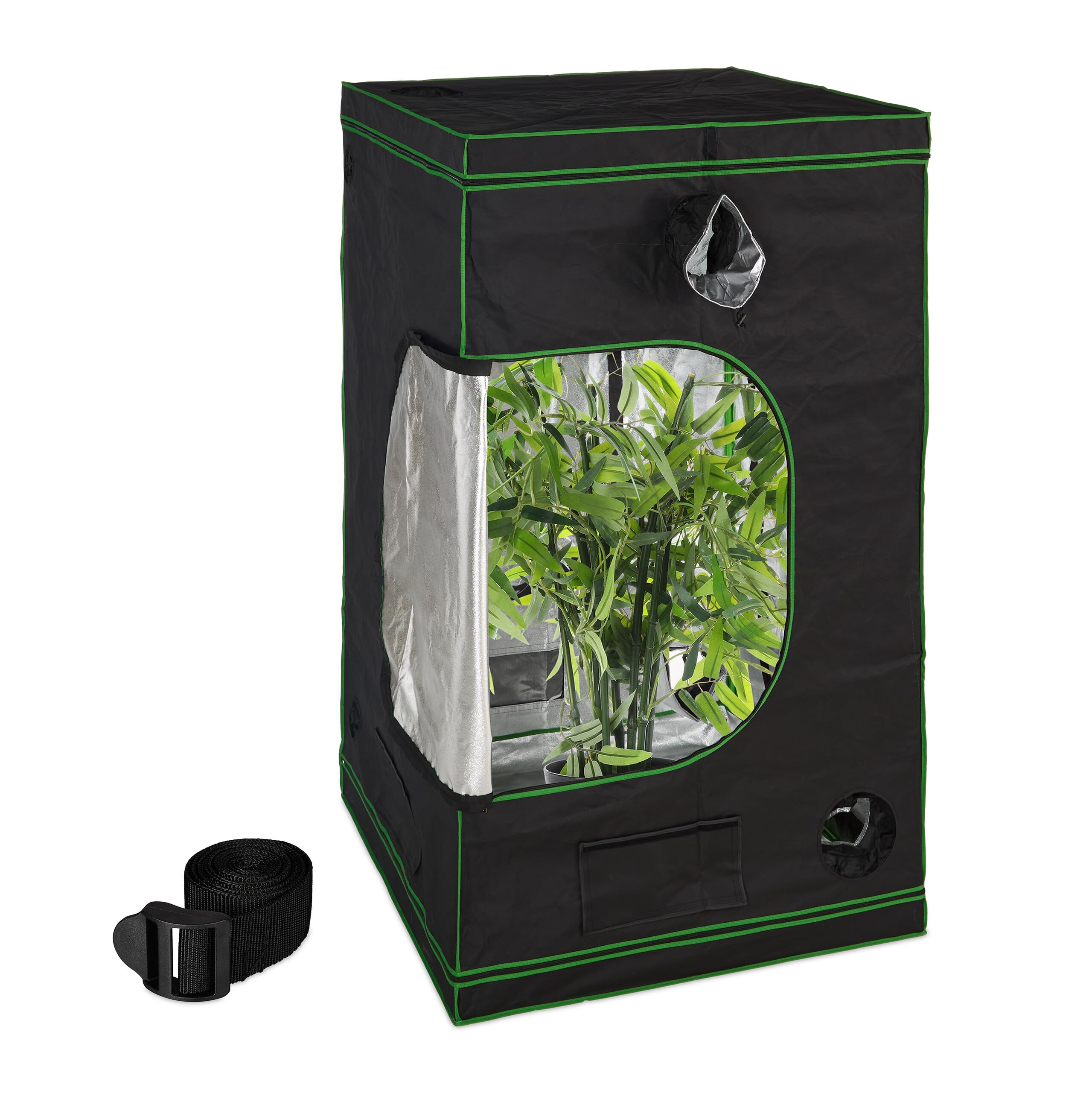grow zelt folie Relaxdays Growzelt, reflektierende Innenfolie, lichtundurchlässig, Indoor Zuchtzelt, Größenauswahl, schwarz/grün Garten Eurotrail Fjord Bus Sonnensegel feature-integrated-light MODEL:E93