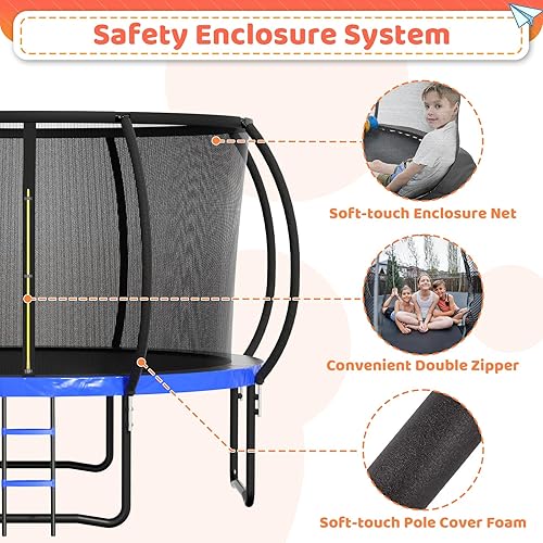 Miniatura 6 de Trampoline for Kids and Adults, 14FT Recreational Kids Trampoline with Safety Enclosure Net & Ladder, Outdoor Recreational Trampolines for Backyard