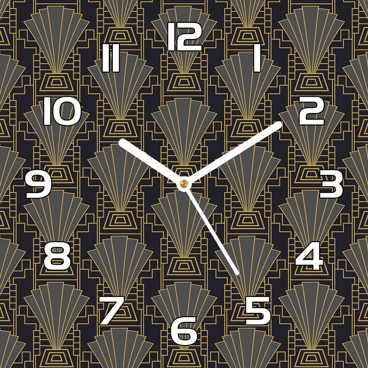 Horloge en verre lisible aiguilles blanches Coloray 30x30 cm pour mur sombre ou cuisine