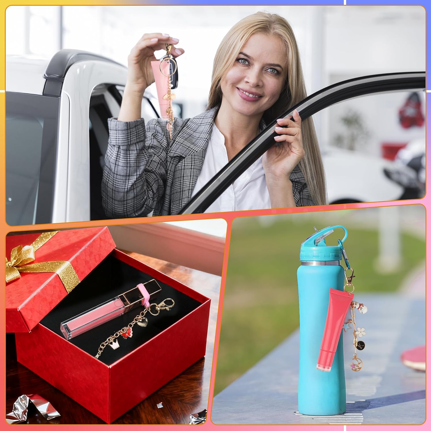 Starry 176 Pcs DIY Keychain Making Kit with Charms,Including 10 Keychain Clips 10 Extender Chains 30 Charms Jewelry Plier, Bag Charm Keychains Making Supplies for DIY and Jewelry Making - Image 5