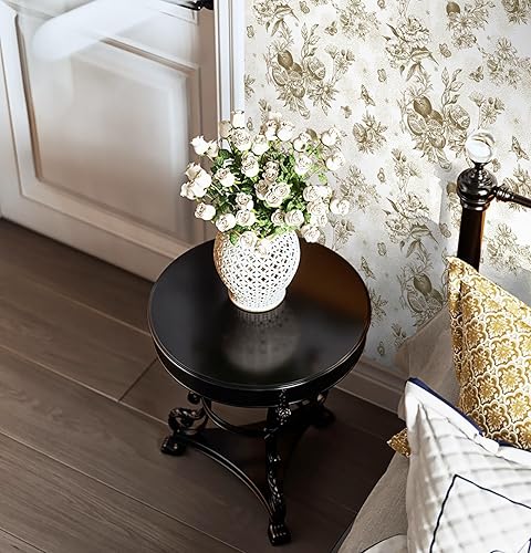 Miniatura 6 de Dimoon Papel tapiz floral de 78.7 x 17.3 pulgadas, papel de contacto blanco dorado con mariposa, hoja gruesa, impermeable, vintage, autoadhesivo,