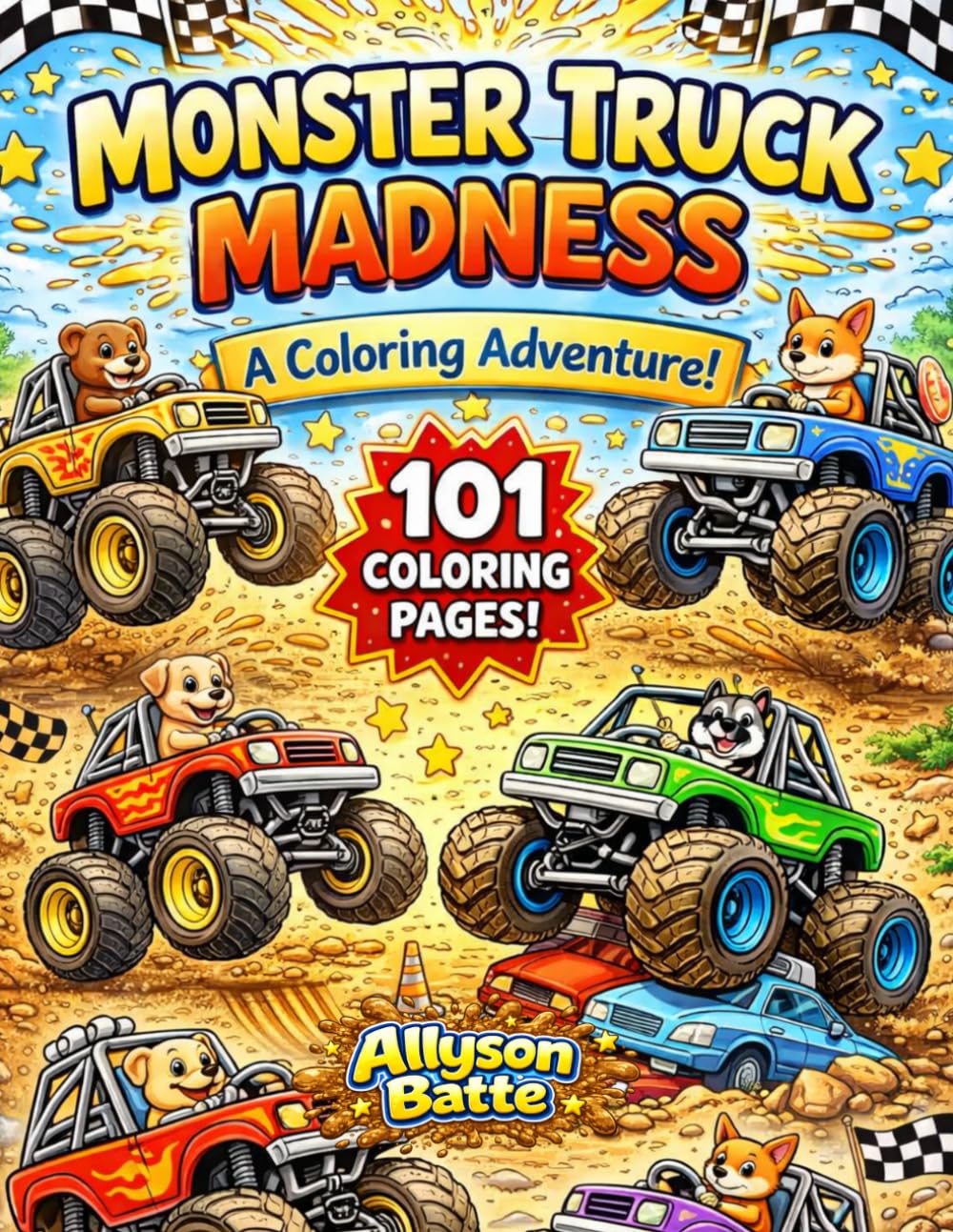 Monster Truck Madness: A Coloring Adventure! (Critter Coloring Pages by Allyson Batte)