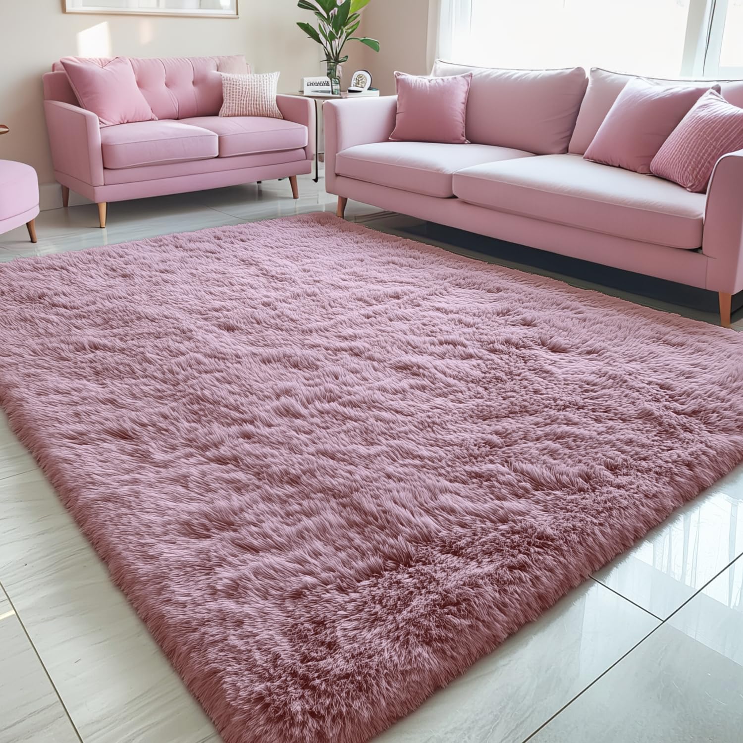 OLANLY 5x7 inch Machine Washable Large Area Rugs for Living Room Bedroom Soft Fluffy Shaggy Indoor Floor Rug for Kids Girls Boys โ image 1