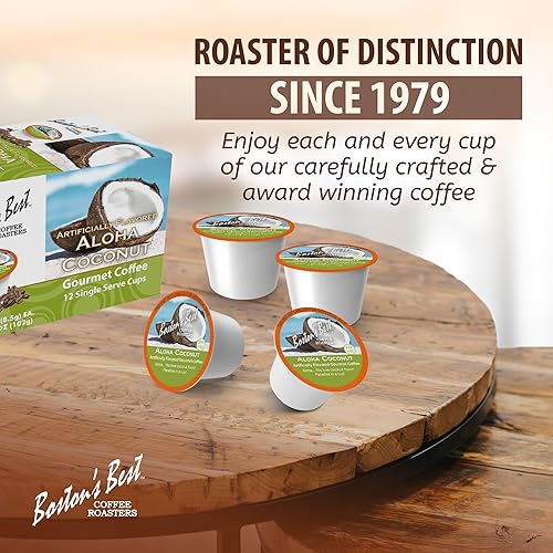 Miniatura 7 de Boston's Best - Aloha Coconut Café gourmet delicioso saborizado de tostado medio compatible con cafetera Keurig, 1 unidad (12 tazas individuales)