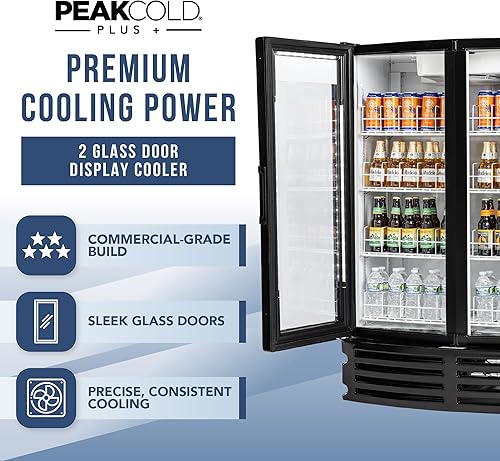 Miniatura 2 de PEAKCOLD PLUS - Refrigerador y refrigerador vertical para puerta de cristal, 16.8 pies cúbicos Blanco