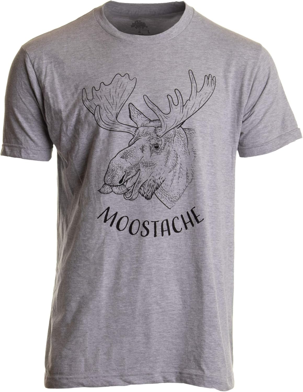 Moostache | Dad Joke Funny Stupid Animal Moose Humor Pun Mustache Men T-Shirt